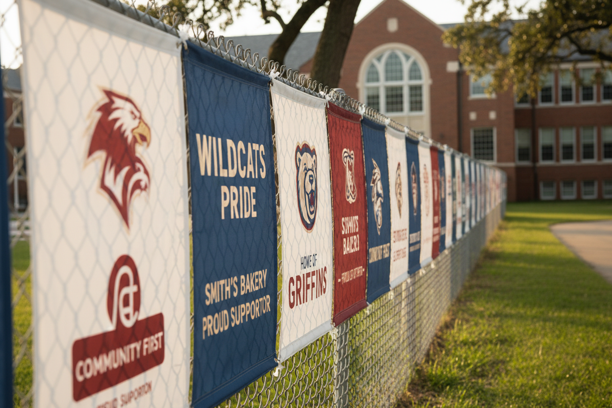 ACE Print School Banners on Chainlink Fence